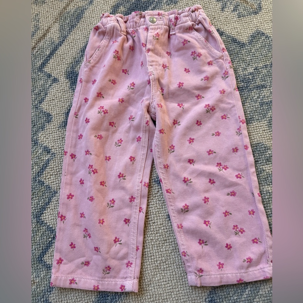 Zara Floral Denim Pants